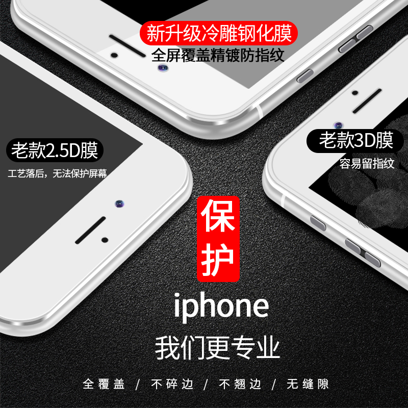 苹果6钢化膜iphone6s全屏6plus全包边i6sp抗蓝光i6p手机i覆盖屏保mo前后透明半i6玻璃防摔6s保护贴膜4.7刚化6 - 图2