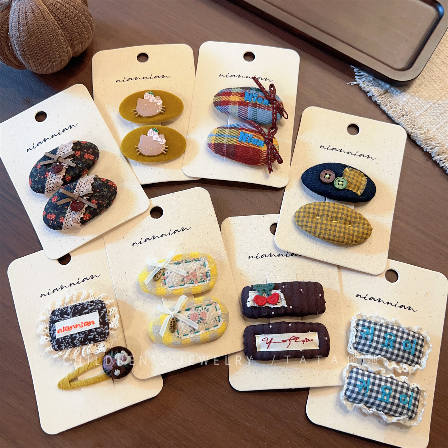 韩系ins精致布艺发夹童洋气发卡格纹碎花bb夹迷你刘海夹发饰秋冬,淘宝优惠券,粉丝福利购,淘宝优惠卷