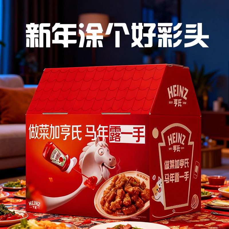 【新年限定亨氏猫窝礼盒】亨氏番茄沙司番茄酱蛋黄酱送礼年货礼盒,淘宝优惠券,粉丝福利购,淘宝优惠卷