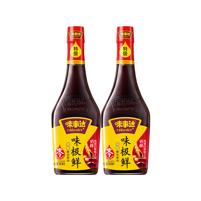 味事达味极鲜特级酿造酱油760ml*2瓶装家用厨房炒菜凉拌调味酱油-图2