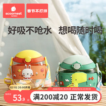 Cole childrens water glass straw cup baby nursery school for men and women pppsu anti-fall season portable kettle