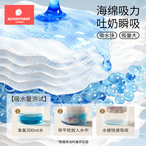 科巢婴儿云片枕新生儿吸汗透气0到1岁宝宝枕头纯棉纱布防吐奶枕巾 - 图1