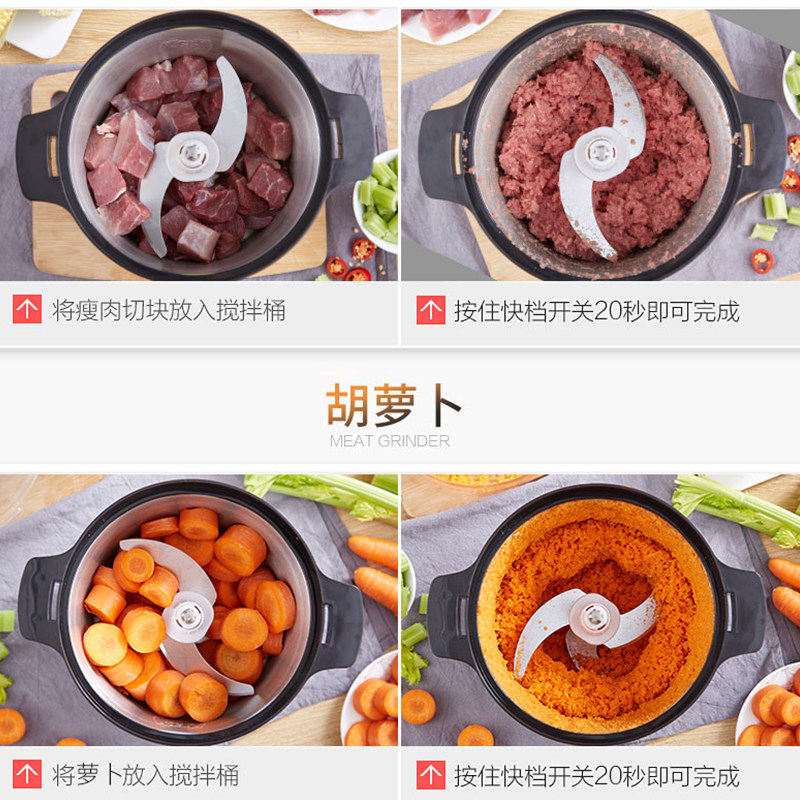 三的绞肉机商用约6L大容量打肉机家用电动不锈钢碎肉机切菜绞馅机