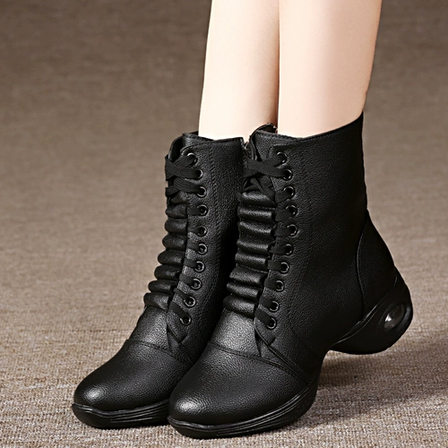 Ян липсинг танцевальная обувь женская осень и зимняя мягкая дна для взрослых квадратные танцевальные ботинки танце