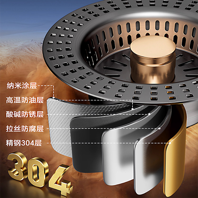 厨房水槽下水器304不锈钢大号大口径洗菜盆通用新款漏水塞过滤网,淘宝优惠券,粉丝福利购,淘宝优惠卷