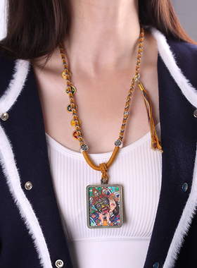 五路财神唐卡挂绳项链绳