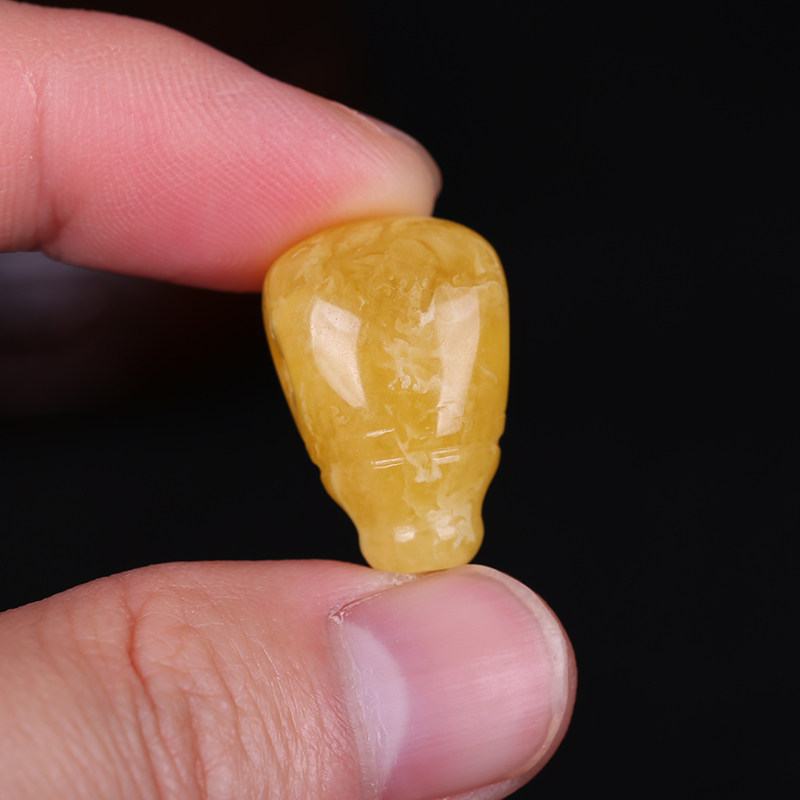 保真天然蜜蜡一体三通白花蜡手串 金彩依身其他DIY饰品配件