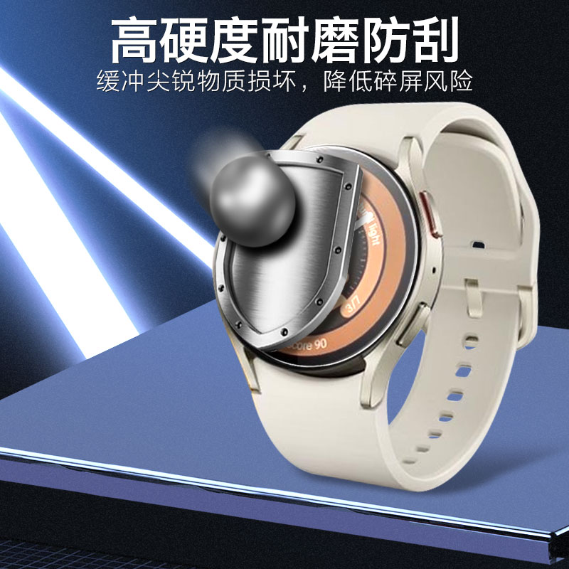 适用三星Galaxy Watch6钢化膜watch6 classic手表保护膜40mm44新款智能运动手表43mm47圆形表盘刚化玻璃贴膜-图1