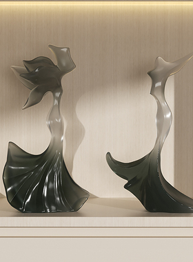 奶油风客厅酒柜样板房装饰品摆件