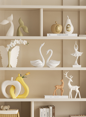 奶油风酒柜装饰品摆件套装