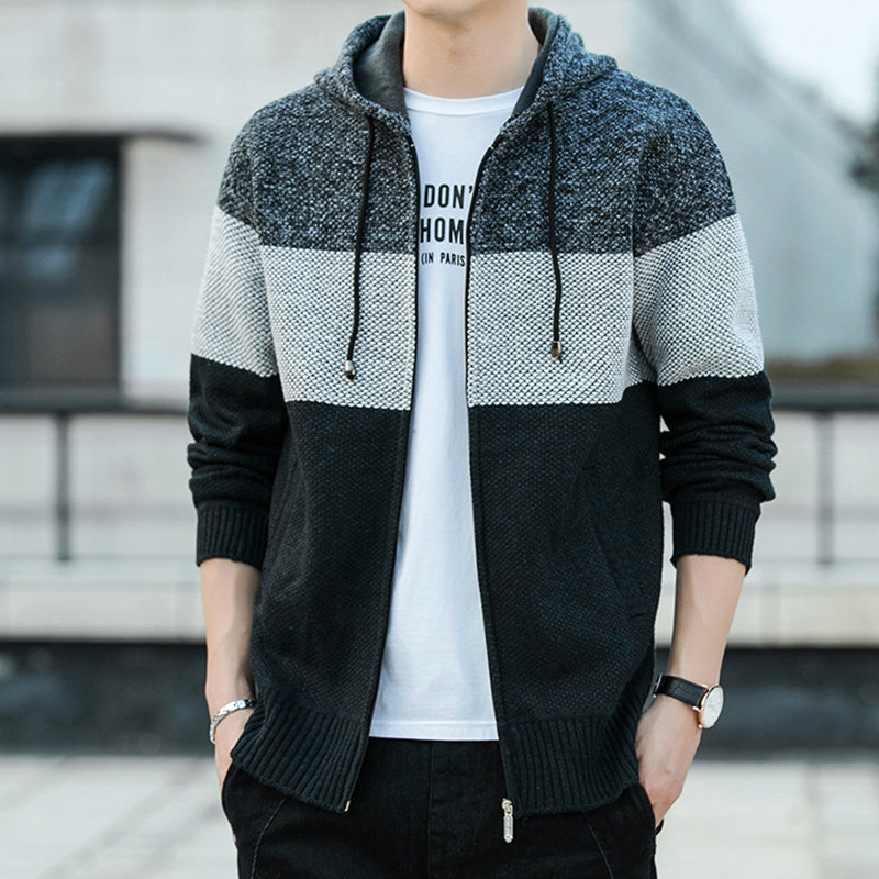 北极绒男士秋装针织开衫连帽卫衣 bejirog北极绒喆熙夹克