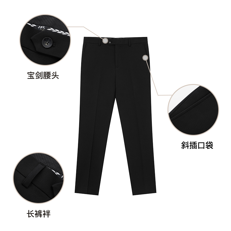JDV男装2025商场同款春秋新款黑色男士直筒西裤商务正装 - 图1