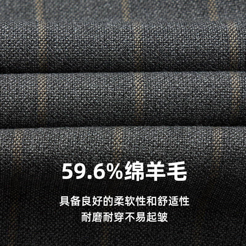 JDV男装春秋新品商场同款深灰条纹西装双排扣西服外套SMM4004,淘宝优惠券,粉丝福利购,淘宝优惠卷