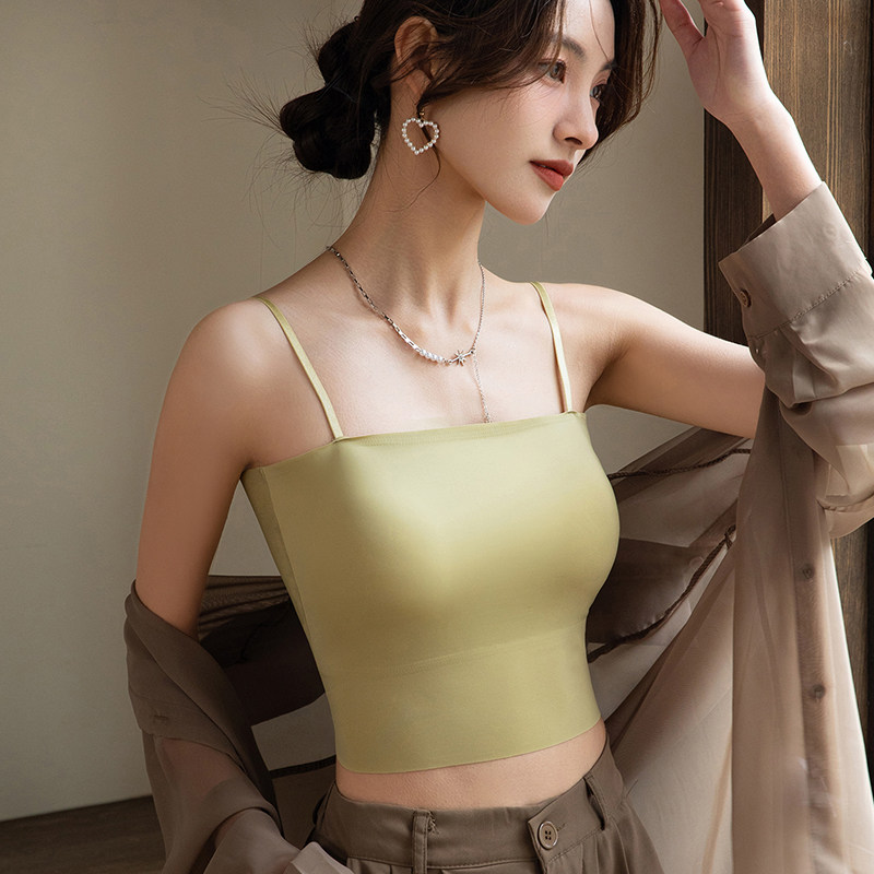 一体式带胸垫吊带女法式西装内衣 2my背心吊带