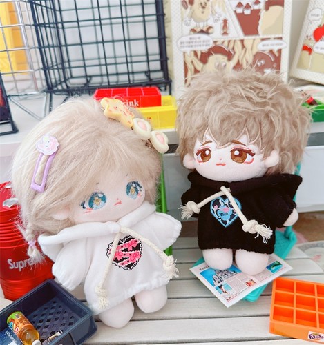 现货娃衣10cm棉花娃娃海星体正常体15CM连帽帽白色卫衣黑衣服换装 - 图1