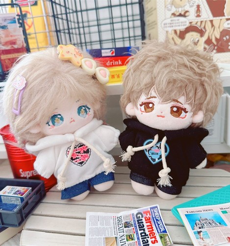 现货娃衣10cm棉花娃娃海星体正常体15CM连帽帽白色卫衣黑衣服换装 - 图0
