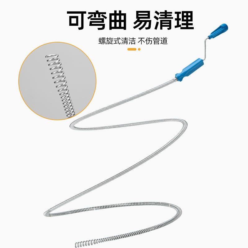 家用疏通下水道工具厨房地漏铁丝手摇式通马桶厕所堵塞管道疏通器 - 图2