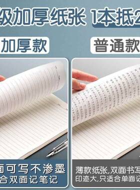 B5线圈本笔记本软皮薄款简约ins风a4大学生考研笔记本子超厚记事