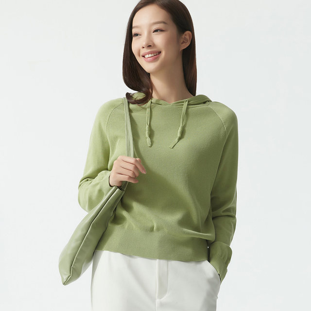 Background simple striped hooded long-sleeved sweater