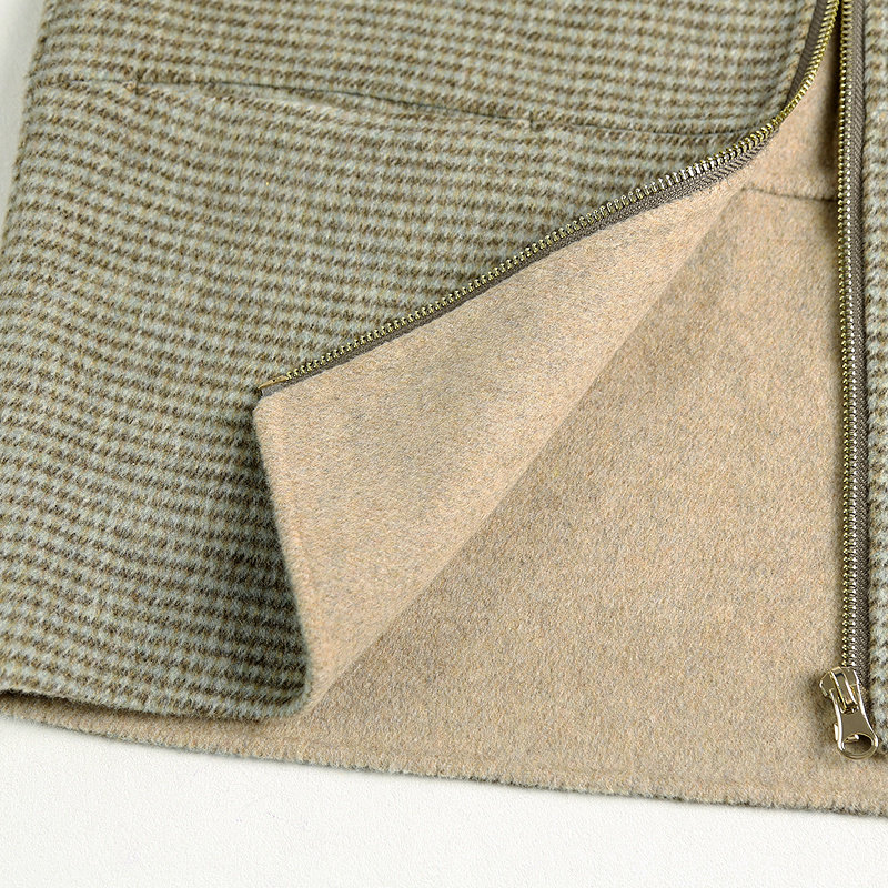 布景毛呢大衣女2025年冬季新品简约棒球领格纹含羊毛短款外套1036,淘宝优惠券,粉丝福利购,淘宝优惠卷