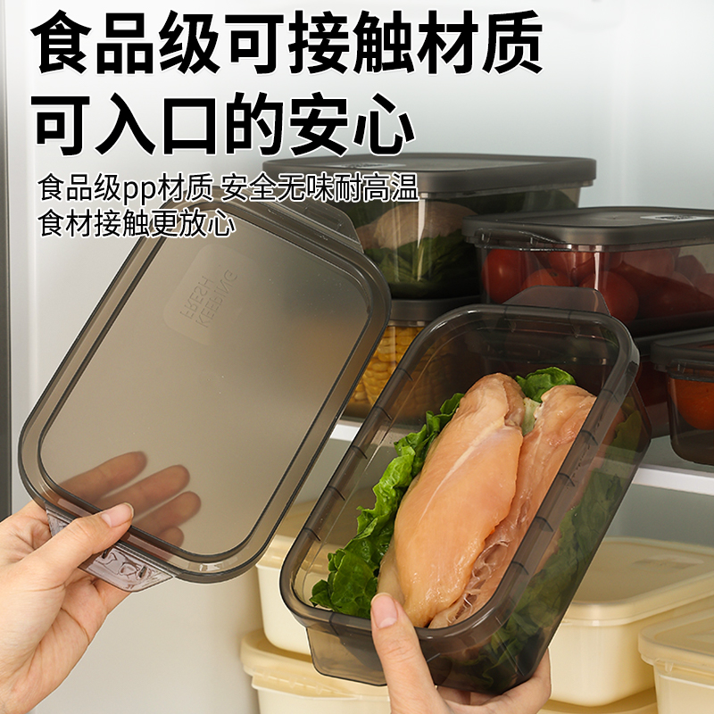 保鲜盒食品级冰箱整理收纳专用冷冻带盖密封食物蔬菜水果便当餐盒 - 图0