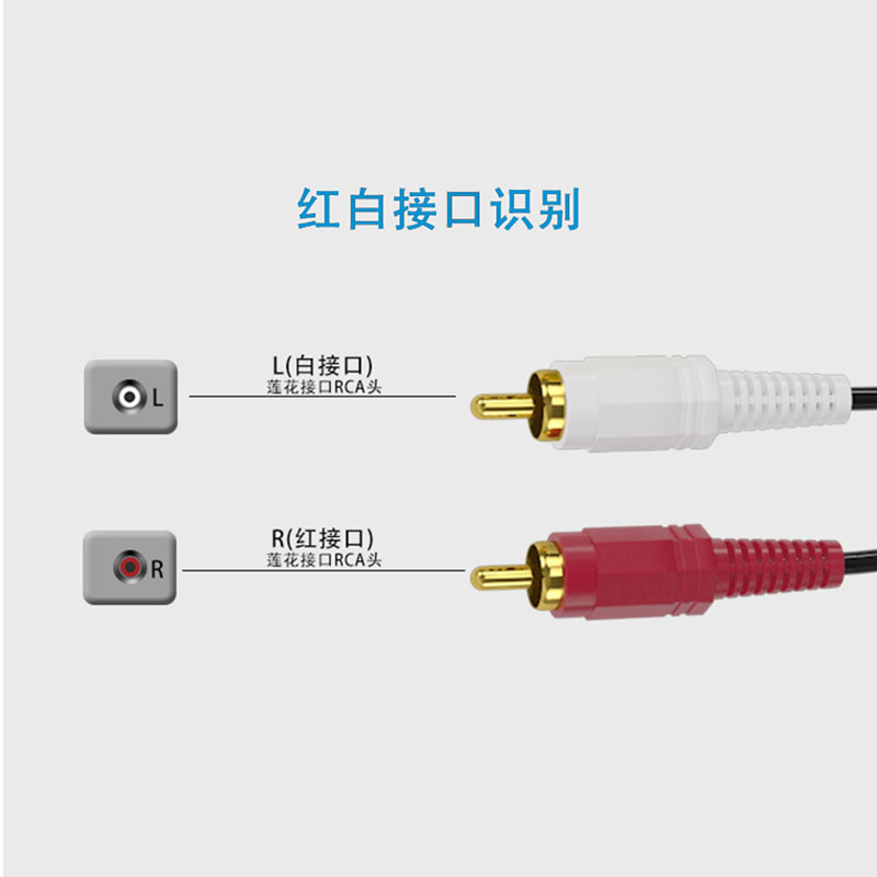 域能 双莲花头音频线2rca二对二红白梅花插头声音信号输出线AV通用DVD电视蓝光机CD功放低音炮音箱音响连接线 - 图1