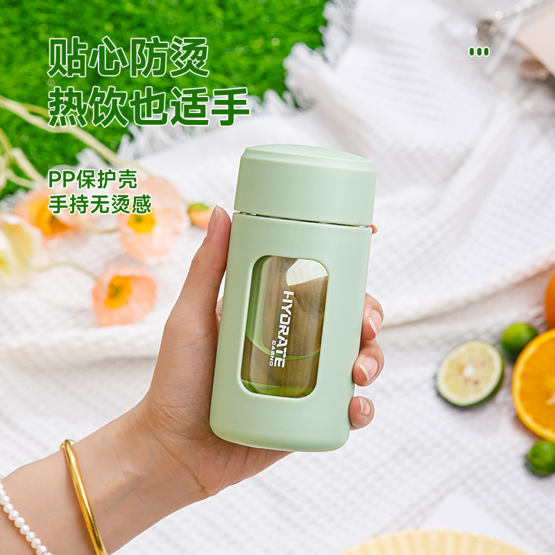水杯女玻璃杯夏季高颜值便携个人专用mini迷你小巧小容量泡茶杯子