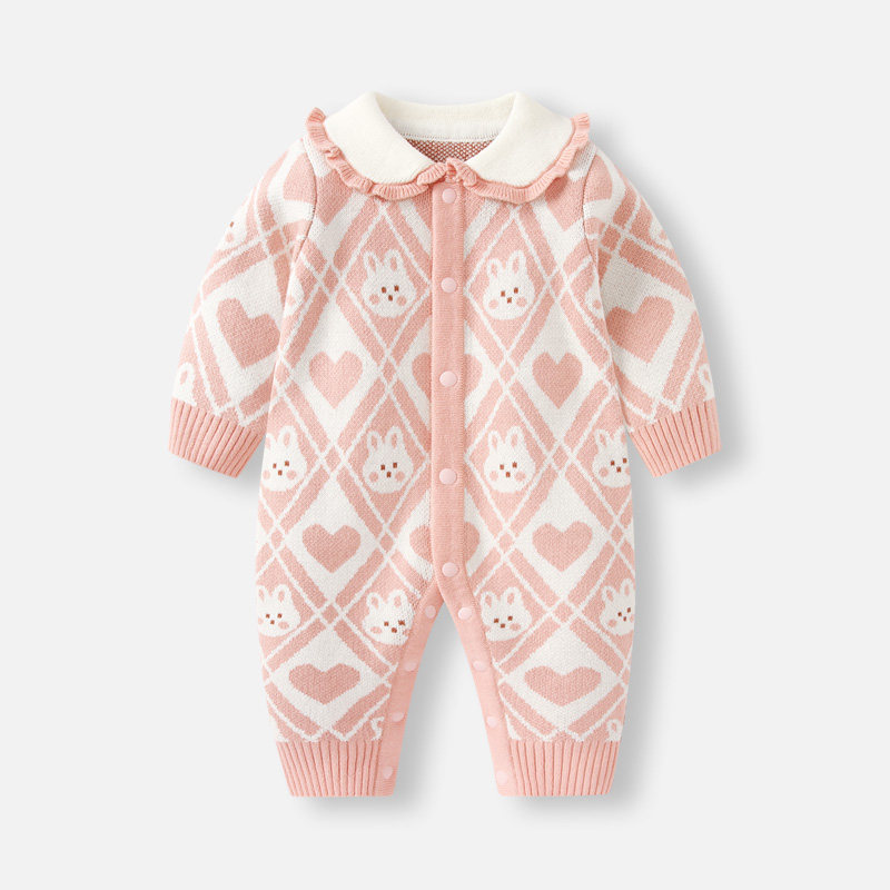 婴儿衣服秋冬针织连体衣女宝宝毛衣冬装公主小月龄幼儿春装外出服,淘宝优惠券,粉丝福利购,淘宝优惠卷