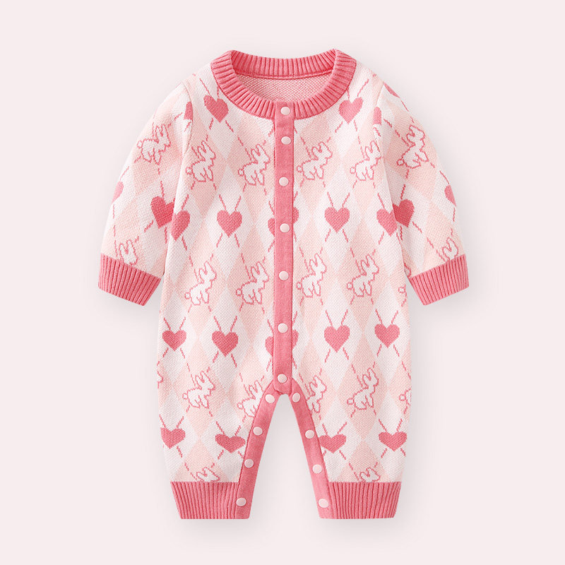 婴儿衣服连体衣春装新生女宝宝满月针织哈衣套装春季毛衣外套爬服,淘宝优惠券,粉丝福利购,淘宝优惠卷