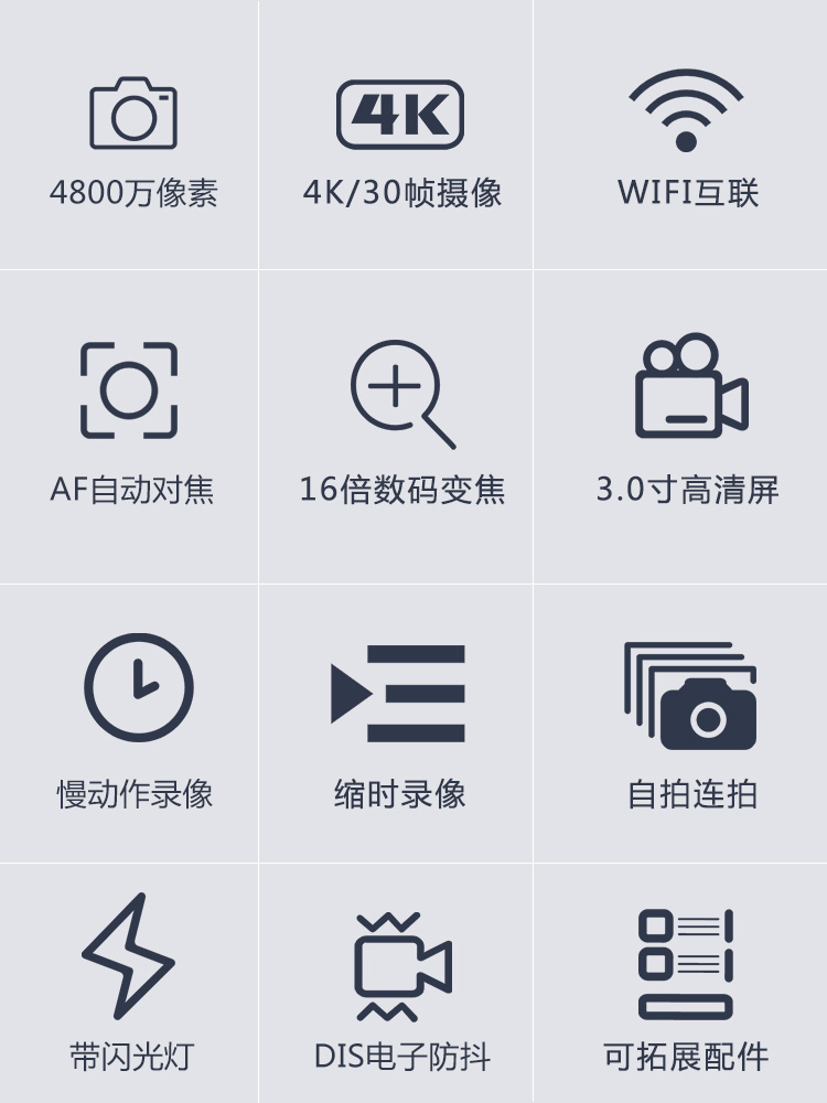 新佰A300数码相机高清照相机4K微单wifi单反摄像机ccd摄影AF对焦 - 图1