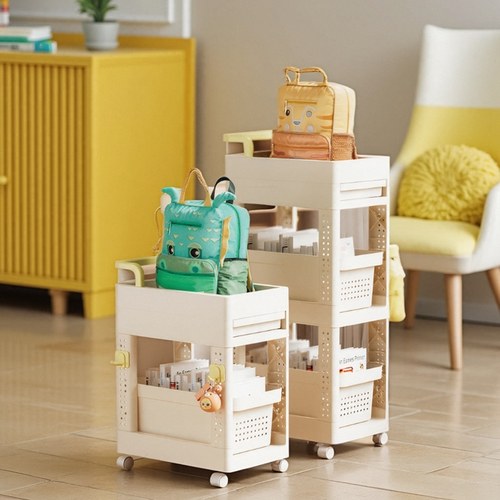 书包置物架可移动多层小推车落地学生放桌边书架桌下书本收纳神器 - 图1