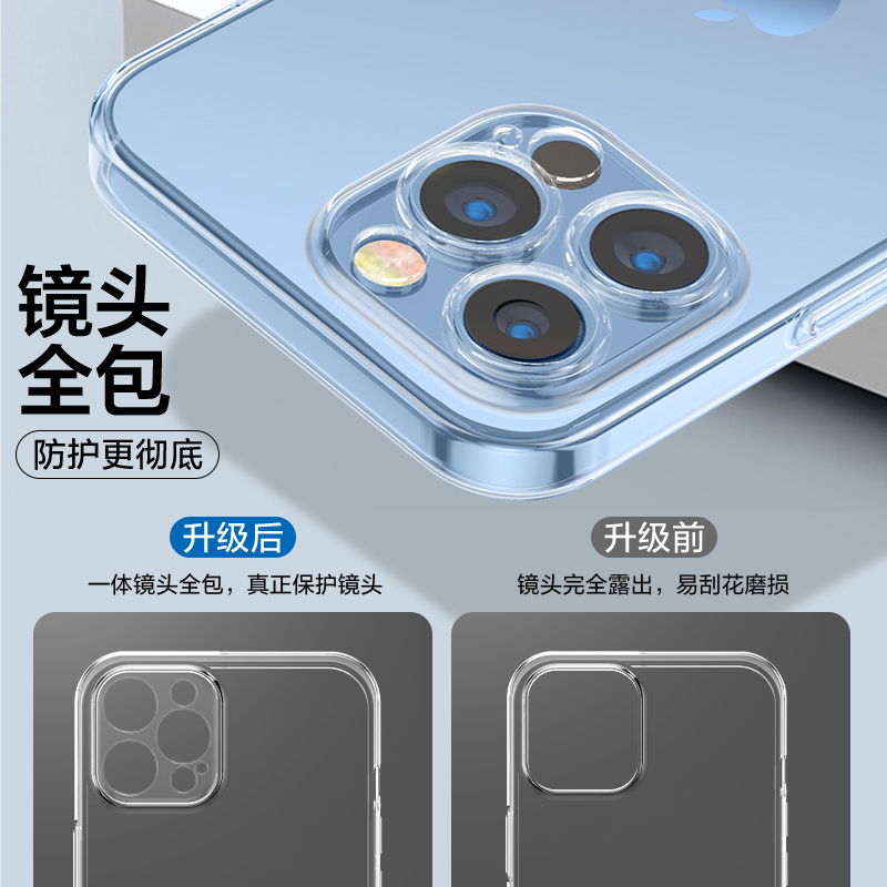 适用苹果13pro手机壳iphone14promax透明ipone15plus超薄12mini硅胶ip11全包十三pormax新款pm男女保护套防摔 - 图1