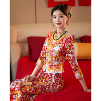 Dragon and pineapple coat bridal show with small sub 2023 new Chinese wedding clothes wedding toast gown winter show kimono