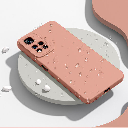 适用于红米note11手机壳简约Note8pro砂粉色Redmi Note11防摔镜头note9pro轻薄散热note10直边液态por天使眼 - 图1