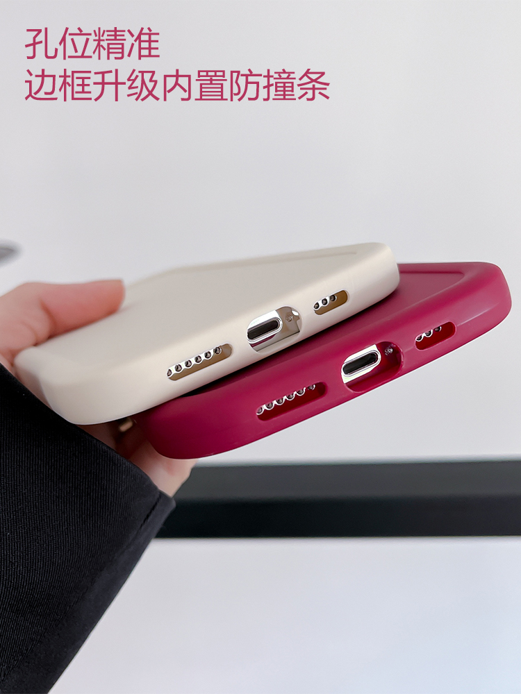 适用OPPO Find X3手机壳中国红FindX3Pro/摄影师版简约X3lite新款保护套全包硅胶防摔男女可爱纯色耐脏软壳-图3