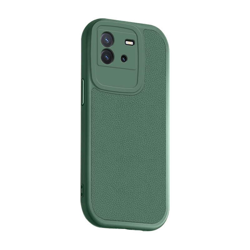 适用vivo T2手机壳墨绿色T2x简约T1新款T1x小羊皮保护套V2115A皮质高档V2123A轻奢男女V2188A情侣软壳 - 图0