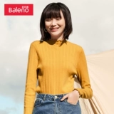 Демисезонный трикотажный эластичный свитер, приятный телу лонгслив, облегающий крой, высокий воротник