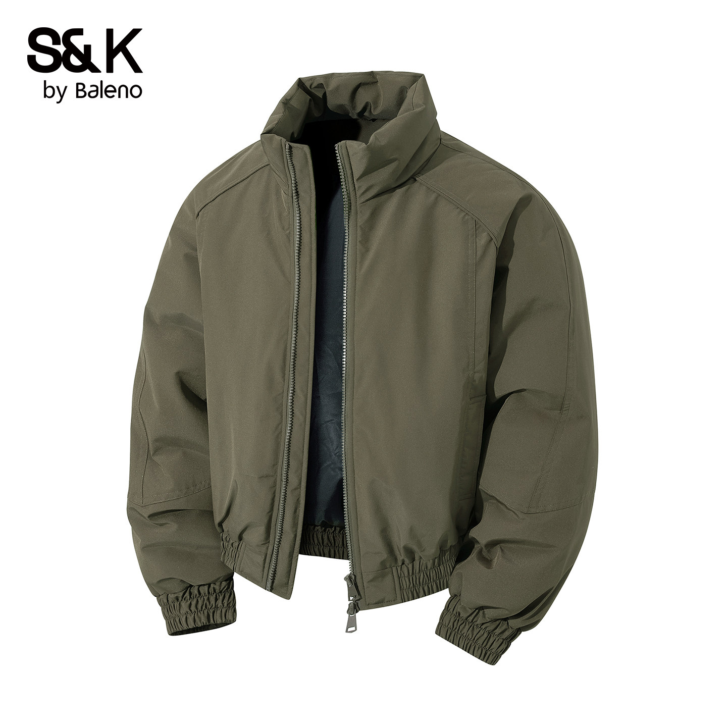 班尼路SK冬季户外保暖棉服男极简风双拉链防寒立领宽松外套上衣YS,淘宝优惠券,粉丝福利购,淘宝优惠卷