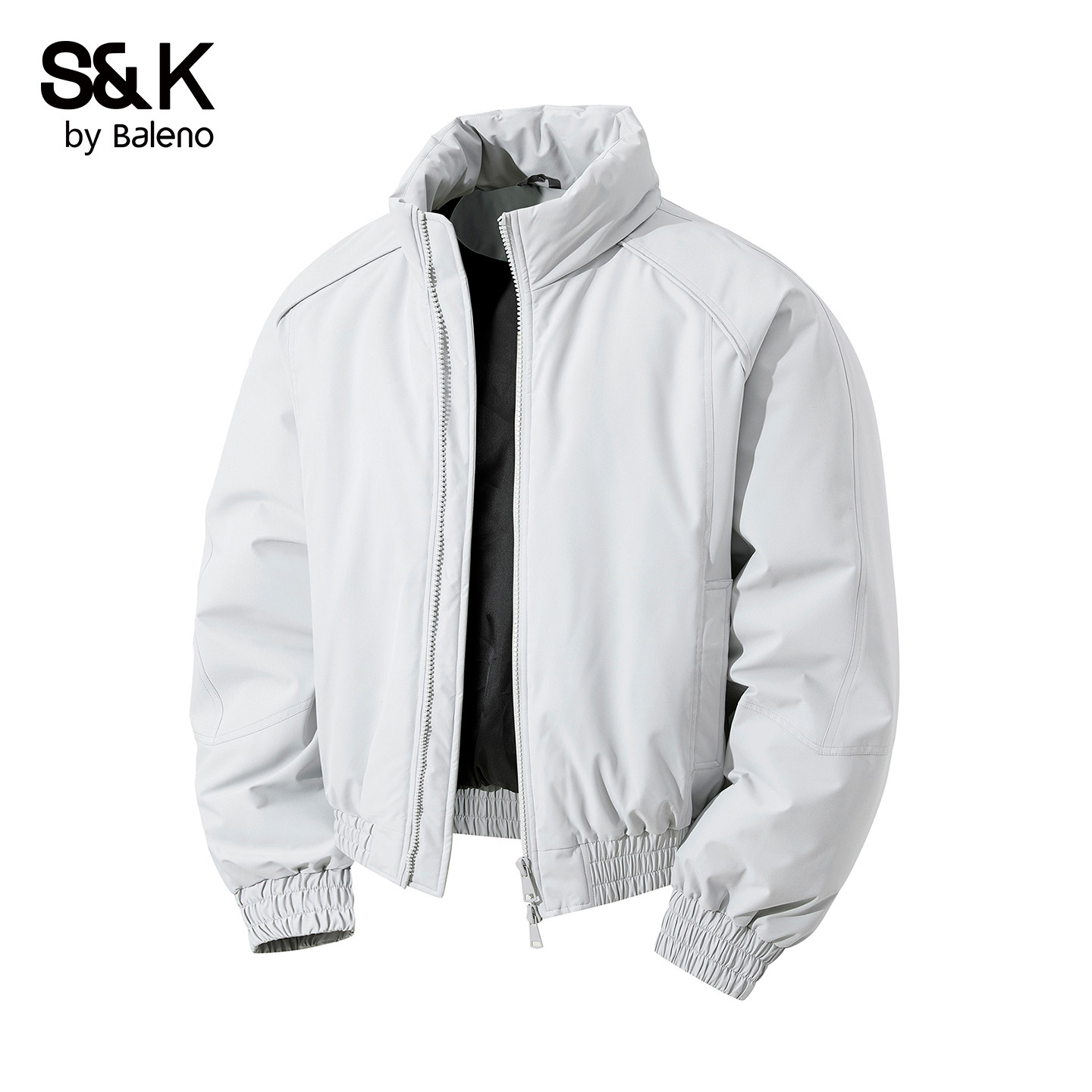 班尼路SK冬季户外保暖棉服男极简风双拉链防寒立领宽松外套上衣YS,淘宝优惠券,粉丝福利购,淘宝优惠卷