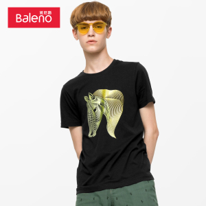 班尼路仿绣线动物印花t恤