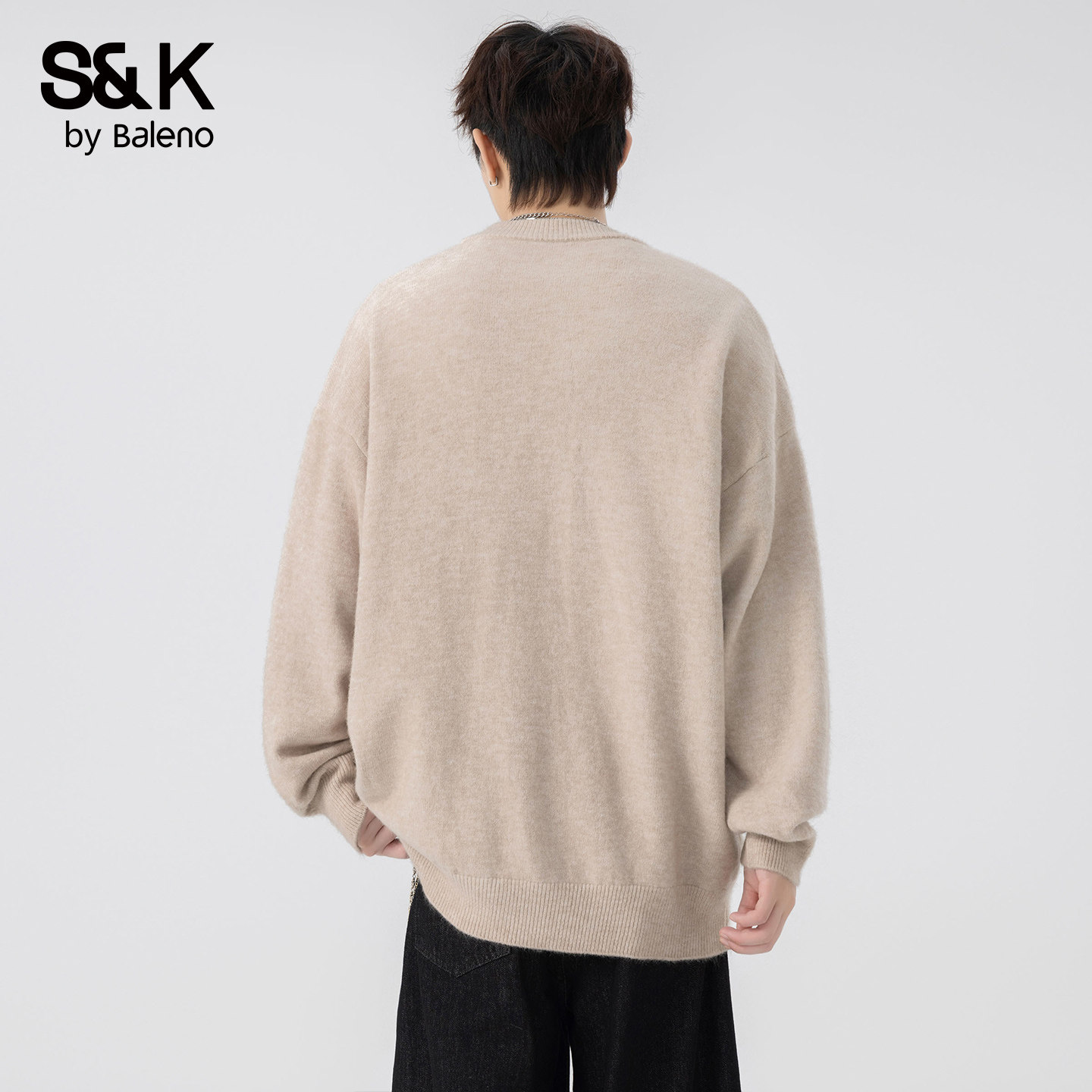 班尼路SK针织衫圆领毛衣男士秋季2025新款宽松百搭休闲卫衣YS,淘宝优惠券,粉丝福利购,淘宝优惠卷