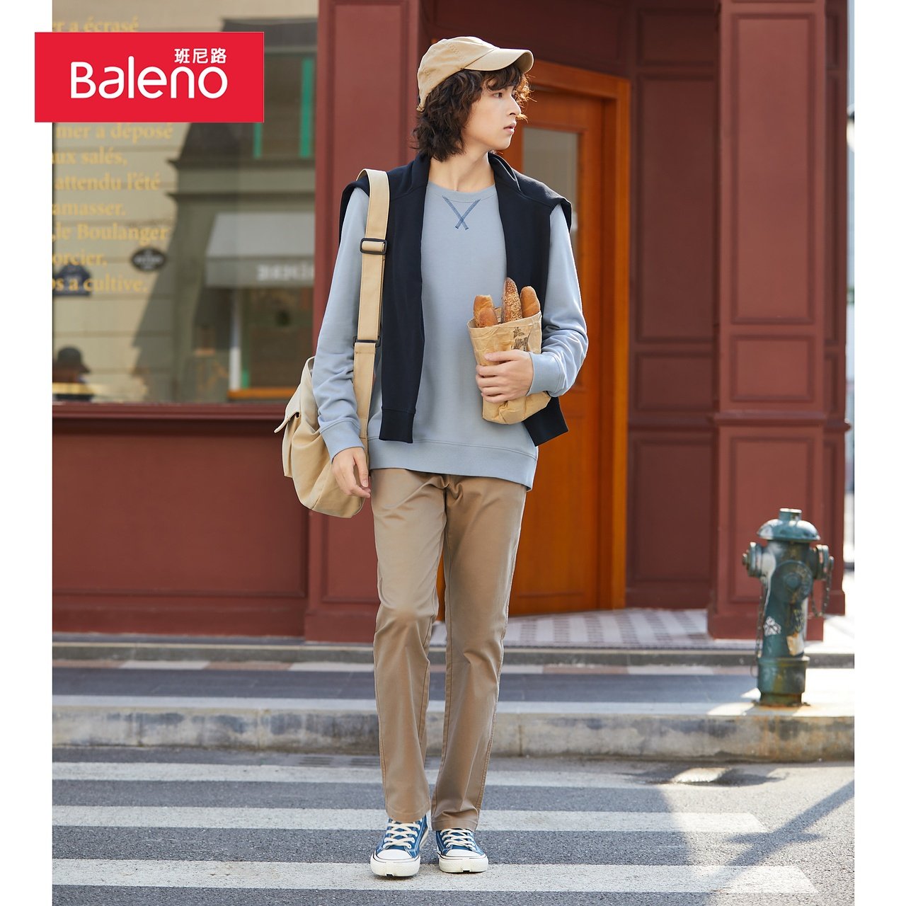 班尼路2021秋冬新款美式纯色休闲裤 baleno班尼路休闲裤