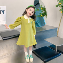 Girls dress for dress and autumn clothes 2023 new childrens skirt Childrens baby dress Long sleeves girl foreign air princess dress