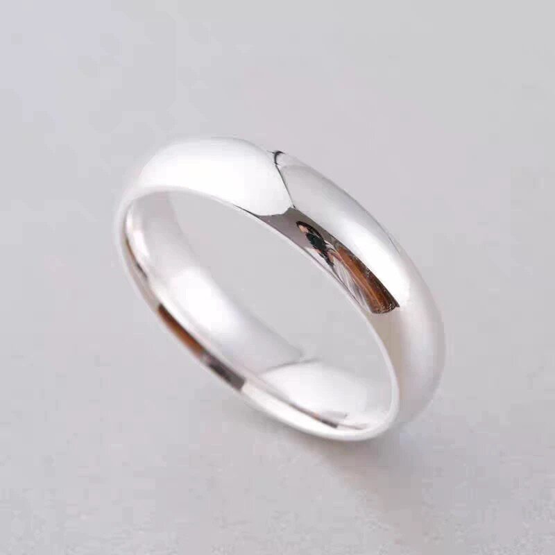 999 sterling silver ring for men and women, solid silver ring, glossy opening, adjustable couple ring, birthday gift for boyfriend