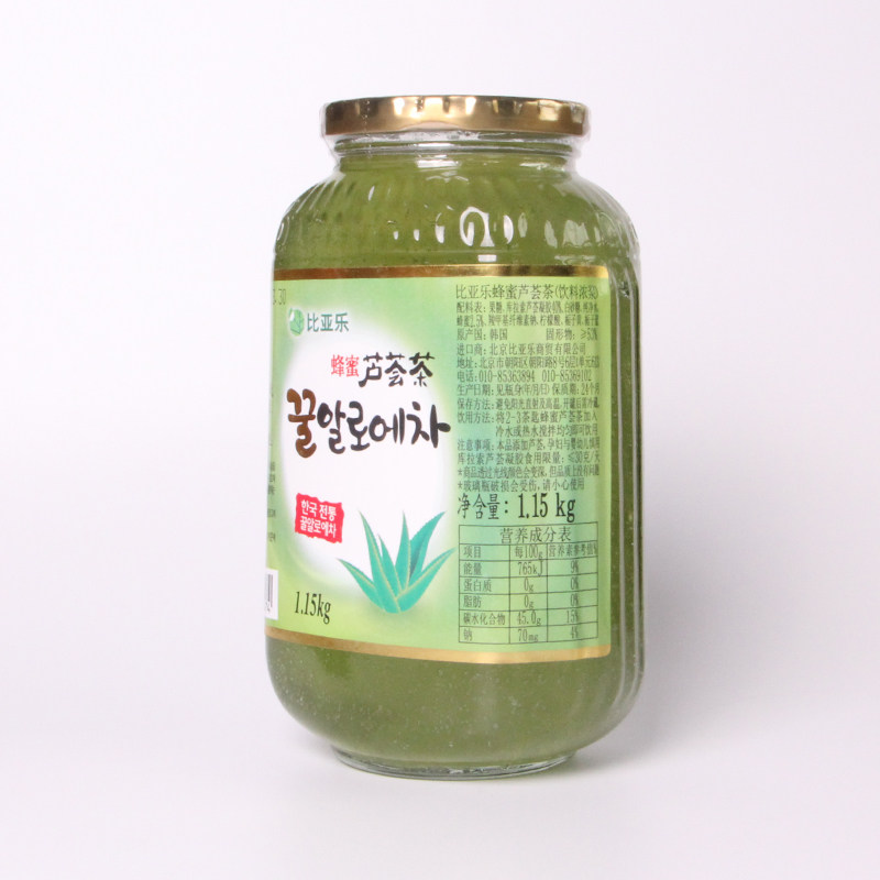 比亚乐芦荟茶1150g韩国进口酱冲饮 博瓦纳食品蜂蜜果味茶