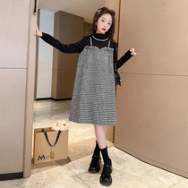 Girl Dress Girl Dress Spring Autumn 2023 New Fall Fashion Net Red Pendant Strap Dresses Big Boy Girl Trendy Youngdress