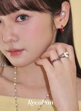 甜酷黑色蝴蝶结圆圈素圈耳扣女睡觉免摘百搭耳环耳圈