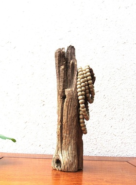 胡杨木招财天然风化老木摆件