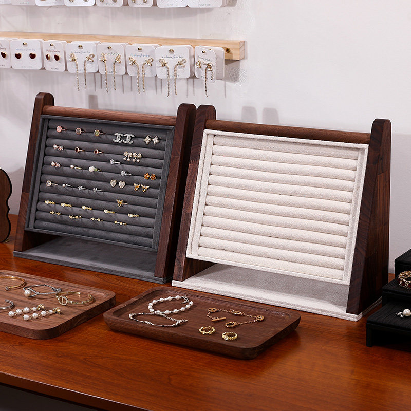 Korean black walnut necklace ring display stand