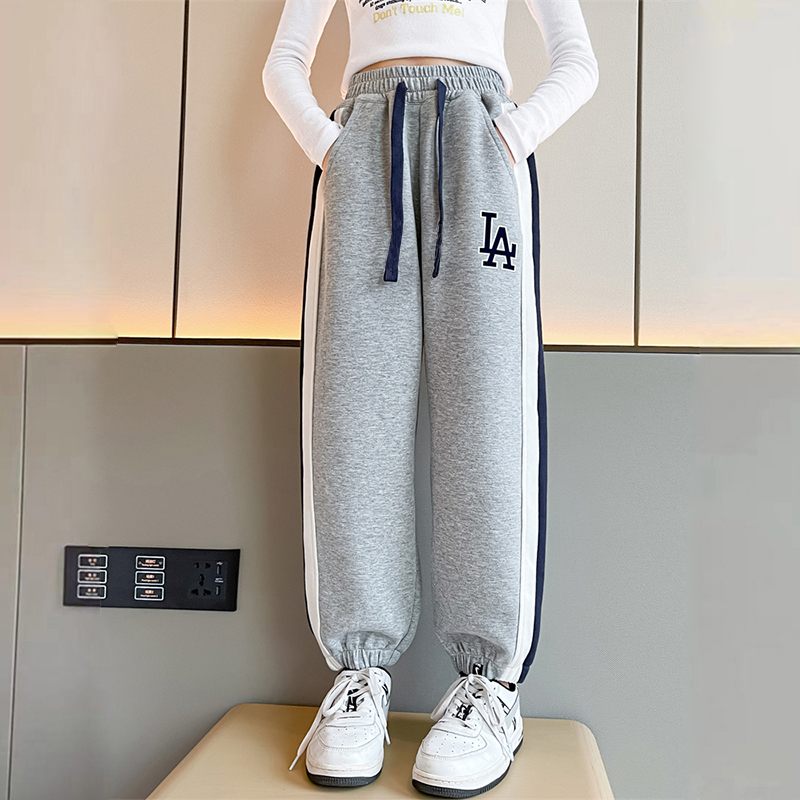 女童加絨褲子冬季2022新款大童運動褲加厚兒童衛褲秋冬款爆款薄絨_風車貓旗艦店_童裝_嬰兒裝_親子裝